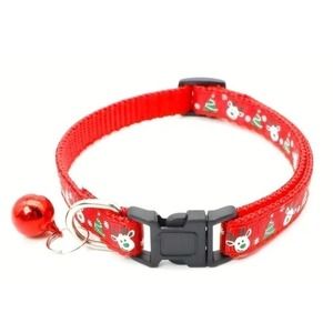 NEW Christmas Reindeer Pet Collar in Red with Bell (7.48" - 12.59")